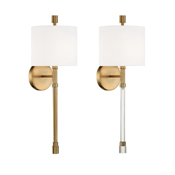 RAC-A3501-VG Crystorama Lighting Rachel - 1 Light Wall Mount in Classic Style - 8 Inches Wide by 22 Inches High-Vibrant Gold Finish