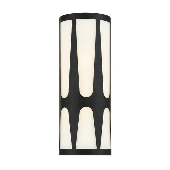 ROY-802-BK-Crystorama Lighting-Royston - 2 Light Wall Mount In Modern and Contemporary Style-17.75 Inches Tall and 6.75 Inches Wide-Black Finish