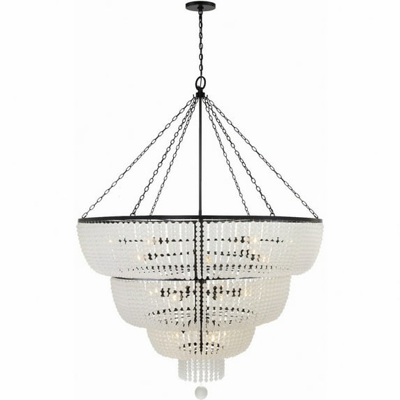 618-MK-Crystorama Lighting-Rylee - 24 Light Chandelier-77 Inches Tall and 60 Inches Wide-Matte Black Finish