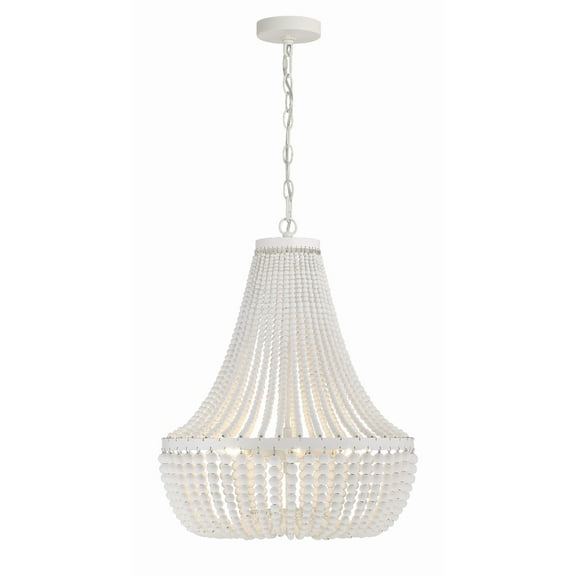 608-MT Crystorama Lighting Rylee - Six Light Chandelier in Classic Style - 18.75 Inches Wide by 23.5 Inches High-Matte White Finish    -Traditional