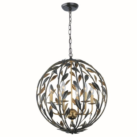 6 Light Chandelier In Timeless Style 21 Inches Wide By 24.5 Inches High-English Bronze/Antique Gold Finish -Traditional Installation Crystorama