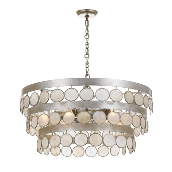 6006-SA Crystorama Lighting Coco - Six Light Chandelier In Traditional And Contemporary Style - 22 Inches Wide By 12 Inches High