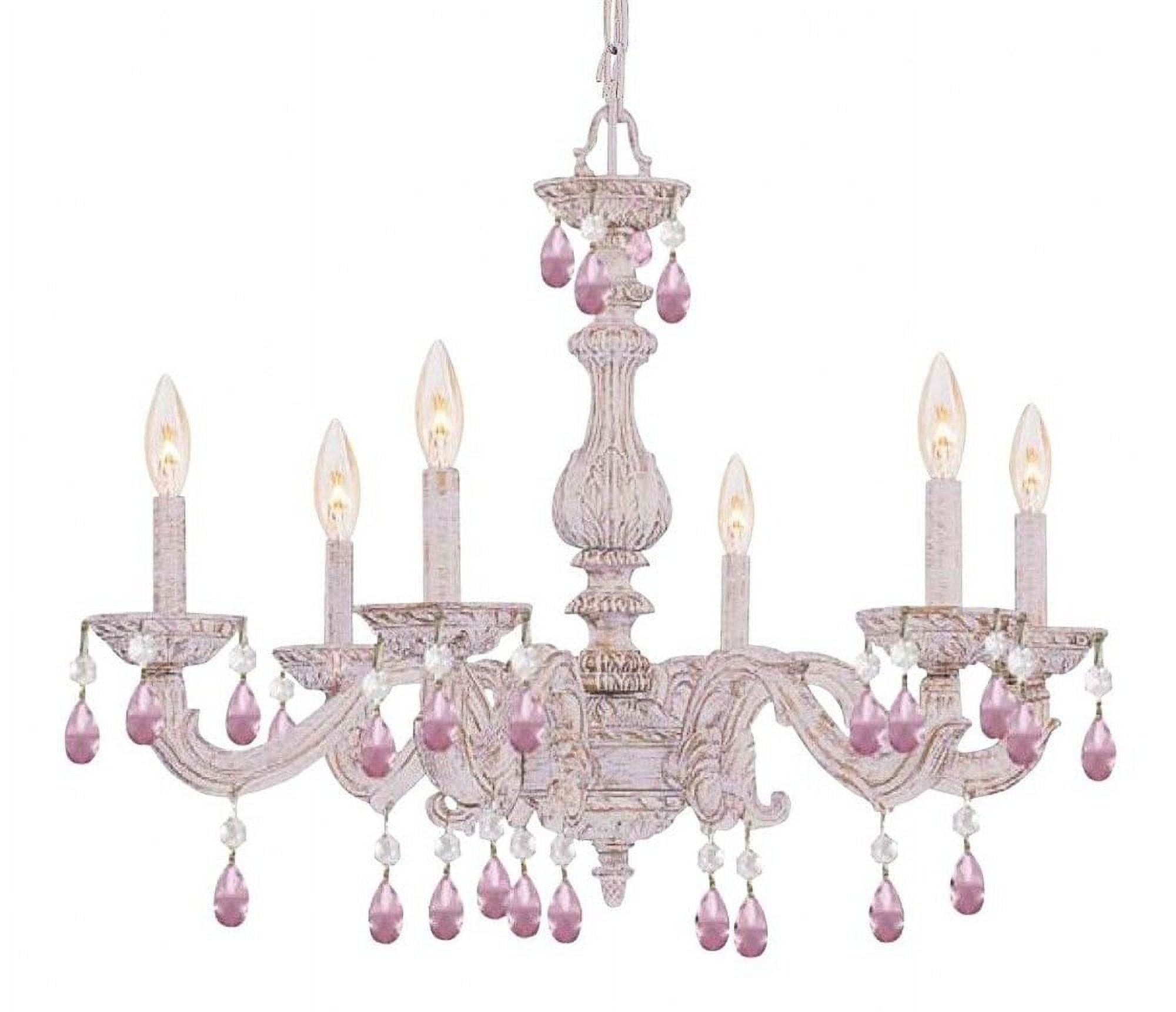 Elegant Paris Market 6-Light Antique White Crystal Chandelier