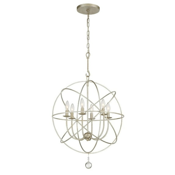 Six Light Chandelier In Minimalist Style 22.5 Inches Wide By 27.5 Inches High-Olde Silver Finish -Traditional Installation Crystorama Lighting