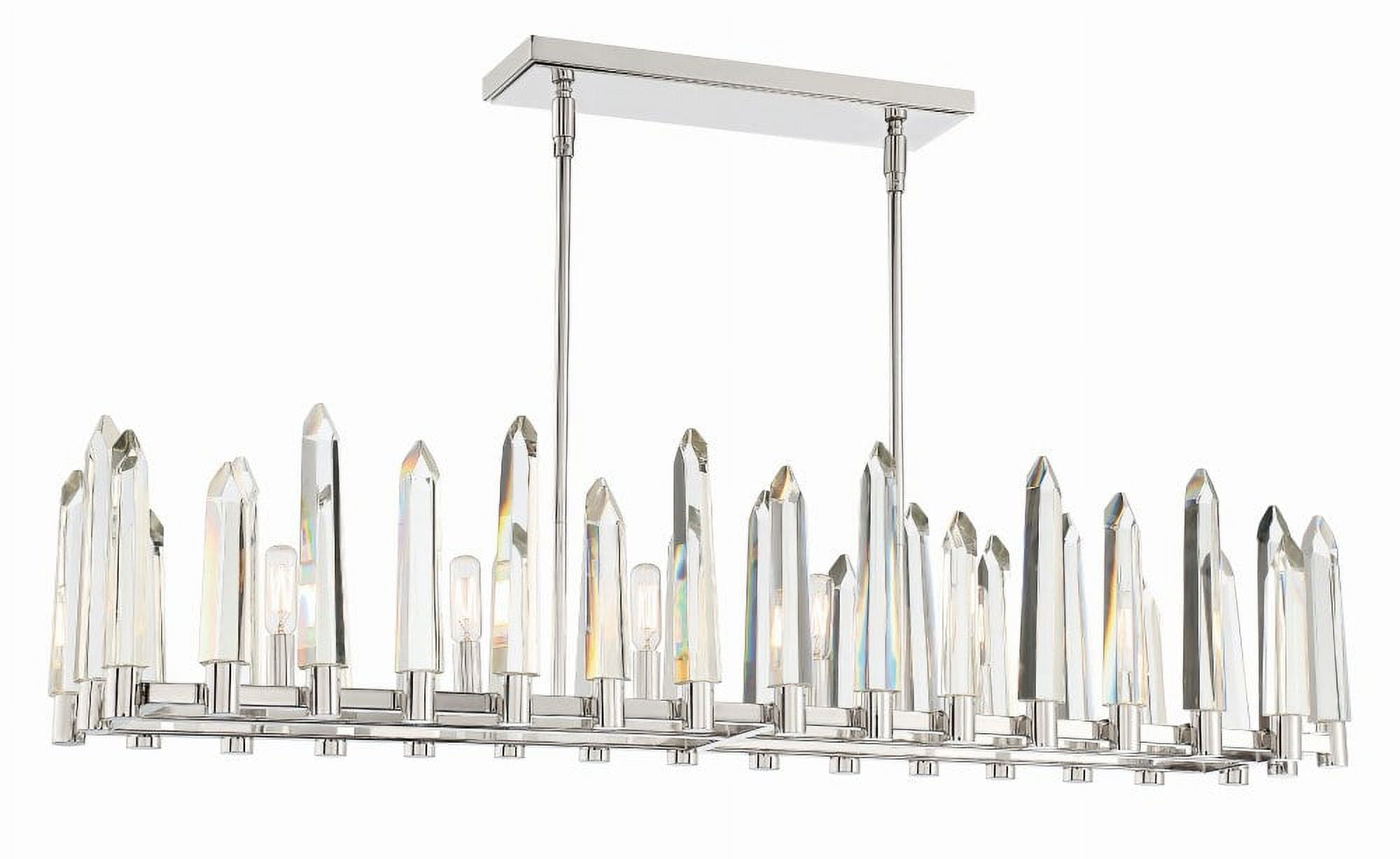 Watson 46" Polished Nickel and Crystal 6-Light Chandelier