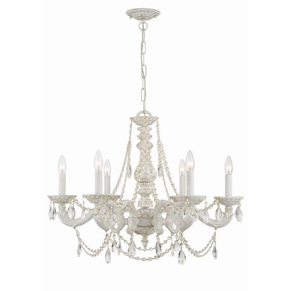 5026-AW-CL-MWP Crystorama Lighting Paris Market - Six Light Chandelier in Traditional and Contemporary Style - 28 Inches Wide by 22 Inches High-Clear