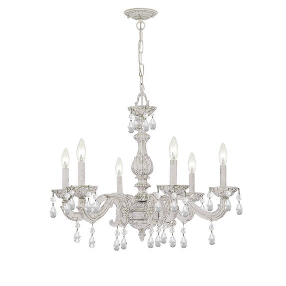 5036-AW-CL-MWP Crystorama Lighting Paris Market - Six Light Chandelier in Traditional and Contemporary Style - 28 Inches Wide by 21 Inches High-Clear