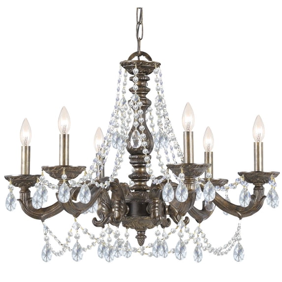 5026-VB-CL-MWP Crystorama Lighting Paris Market - Six Light Chandelier in Traditional and Contemporary Style - 28 Inches Wide by 22 Inches High-Clear