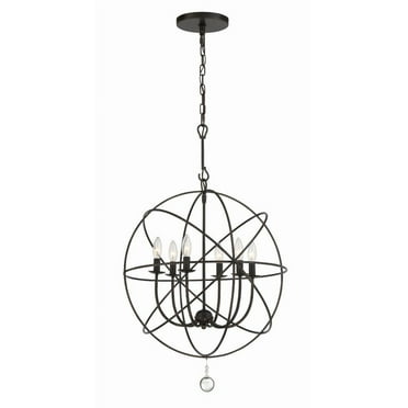 Six Light Chandelier In Minimalist Style 22.5 Inches Wide By 27.5 Inches High-English Bronze Finish    -Traditional Installation Crystorama Lighting