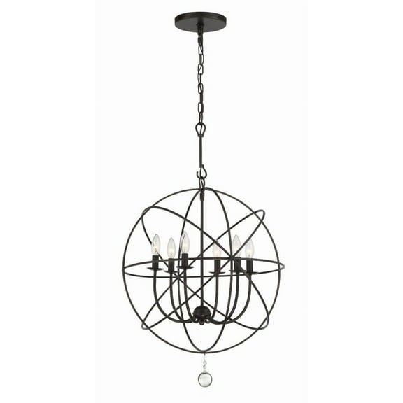 Six Light Chandelier In Minimalist Style 22.5 Inches Wide By 27.5 Inches High-English Bronze Finish    -Traditional Installation Crystorama Lighting
