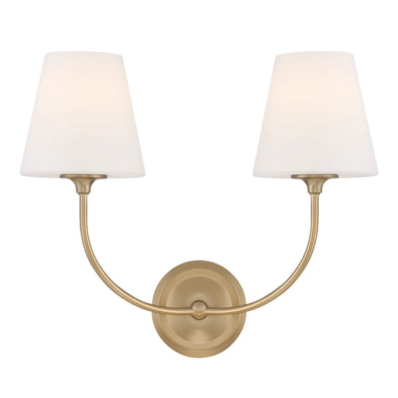 Crystorama Libby Langdon for Sylvan 2 Light Vibrant Gold Wall Mount - 17"W x 14.75"H x 8.25"D