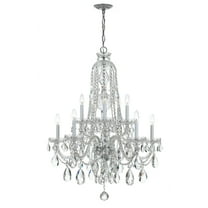 Crystorama Traditional Crystal 10 Light Clear Crystal Chrome Chandelier - 32'' W x 36'' H