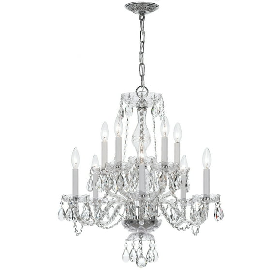 5080-CH-CL-MWP Crystorama Lighting Crystal - Ten Light 2-Tier Chandelier in Traditional and Contemporary Style - 23 Inches Wide by 25 Inches High-Hand