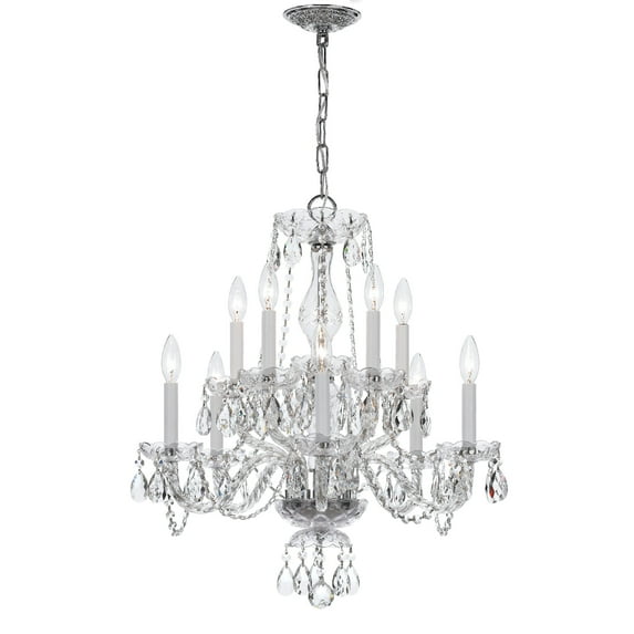 5080-CH-CL-MWP Crystorama Lighting Crystal - Ten Light 2-Tier Chandelier in Traditional and Contemporary Style - 23 Inches Wide by 25 Inches High-Hand