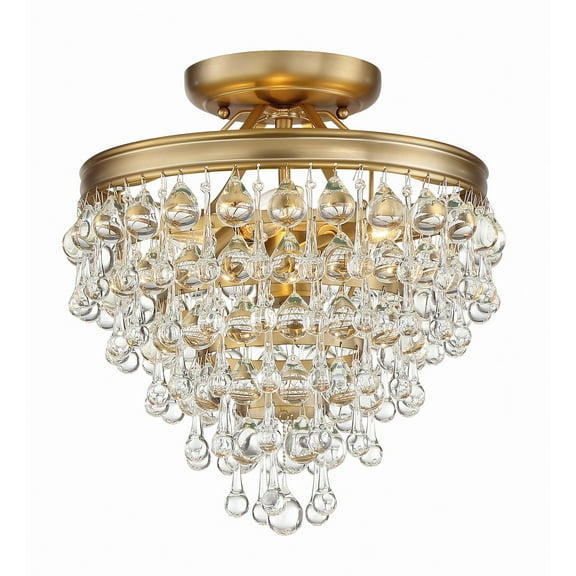 130-VG Crystorama Lighting Calypso - 3 Light Pendant in Traditional and Contemporary Style - 13 Inches Wide by 14.5 Inches High-Vibrant Gold Finish