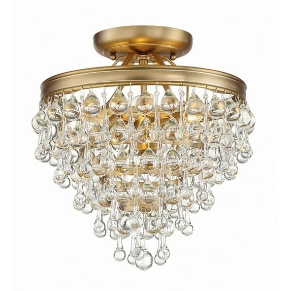 130-VG Crystorama Lighting Calypso - 3 Light Pendant in Traditional and Contemporary Style - 13 Inches Wide by 14.5 Inches High-Vibrant Gold Finish