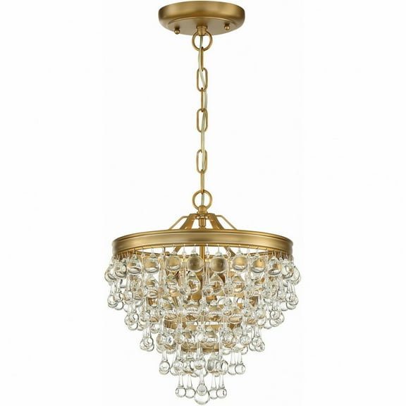 130-VG Crystorama Lighting Calypso - 3 Light Pendant in Traditional and Contemporary Style - 13 Inches Wide by 14.5 Inches High-Vibrant Gold Finish