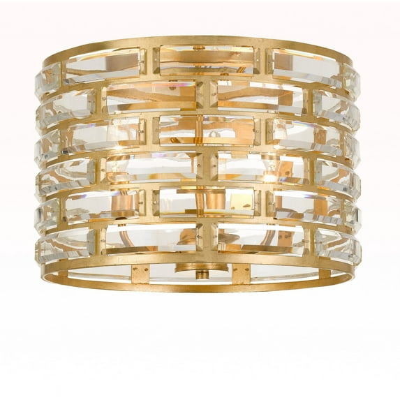 MER-4863-GA-Crystorama Lighting-Meridian - Three Light Flush Mount