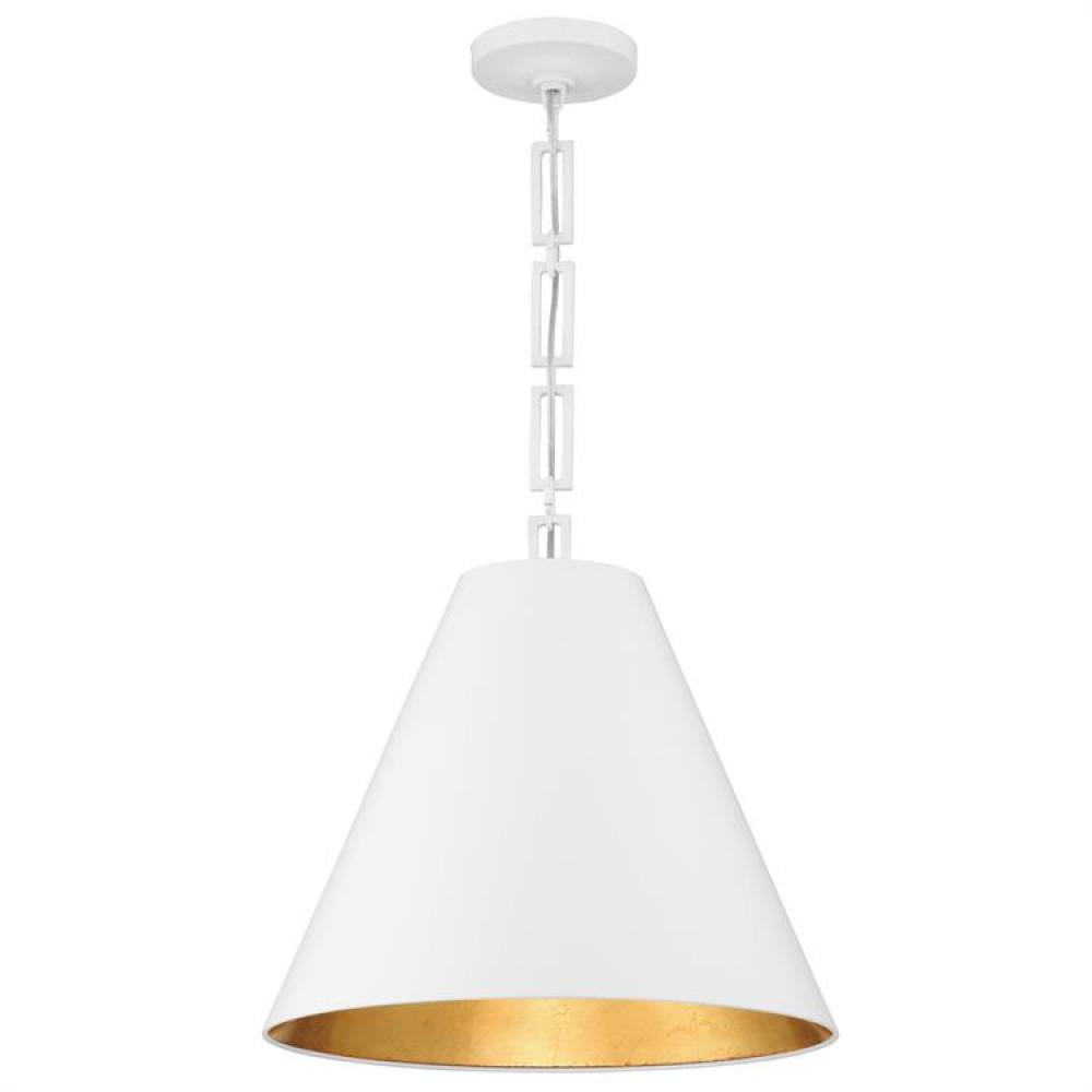 Alston Matte White and Antique Gold Drum Chandelier with Iron Shade