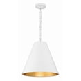 thumbnail image 1 of 8687-MT-GA-Crystorama Lighting-Alston - 3 Light Pendant-Matte White/Antique Gold Finish    -Traditional Installation, 1 of 12