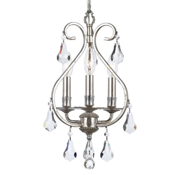 Crystorama Lighting - Three Light Mini Chandelier - Mini Chandelier - Ashton -