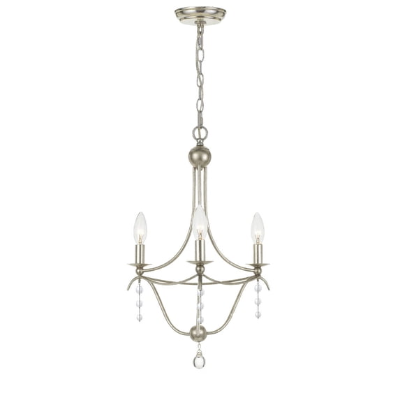 433-SA Crystorama Lighting Metro - Three Light Chandelier In Traditional And Contemporary Style - 15.5 Inches Wide By 21.25 Inches High