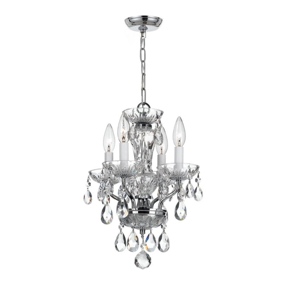 5534-CH-CL-SAQ Crystorama Lighting Traditional Crystal - 15 Inch 4 Light Chandelier-Swarovski Spectra Crystal Type-Polished Chrome Finish