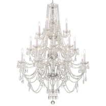 Crystorama Traditional Crystal 20 Light Polished Chrome Chandelier - 37"W x 52.5"H