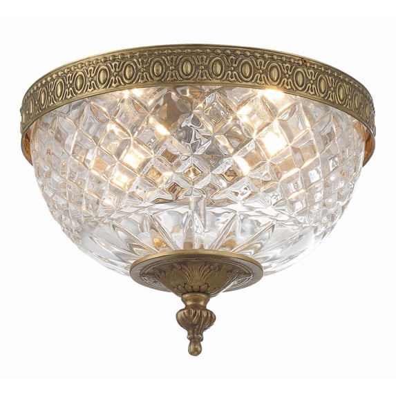 Crystorama Ceiling Mount 8" Wide Olde Brass Ceiling Light