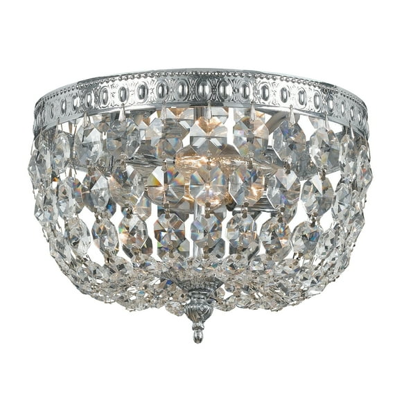 Crystorama 2 Light Clear Crystal Chrome Ceiling Mount I - 8'' W x 5.5'' H