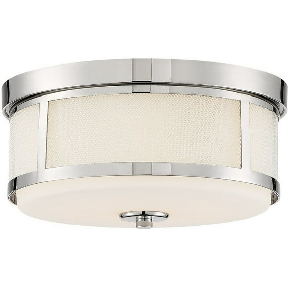 TRV-A3802-PN-Crystorama Lighting-Trevor - 2 Light Flush Mount in Classic Style - 13.5 Inches Wide by 6.25 Inches High-Polished Nickel Finish