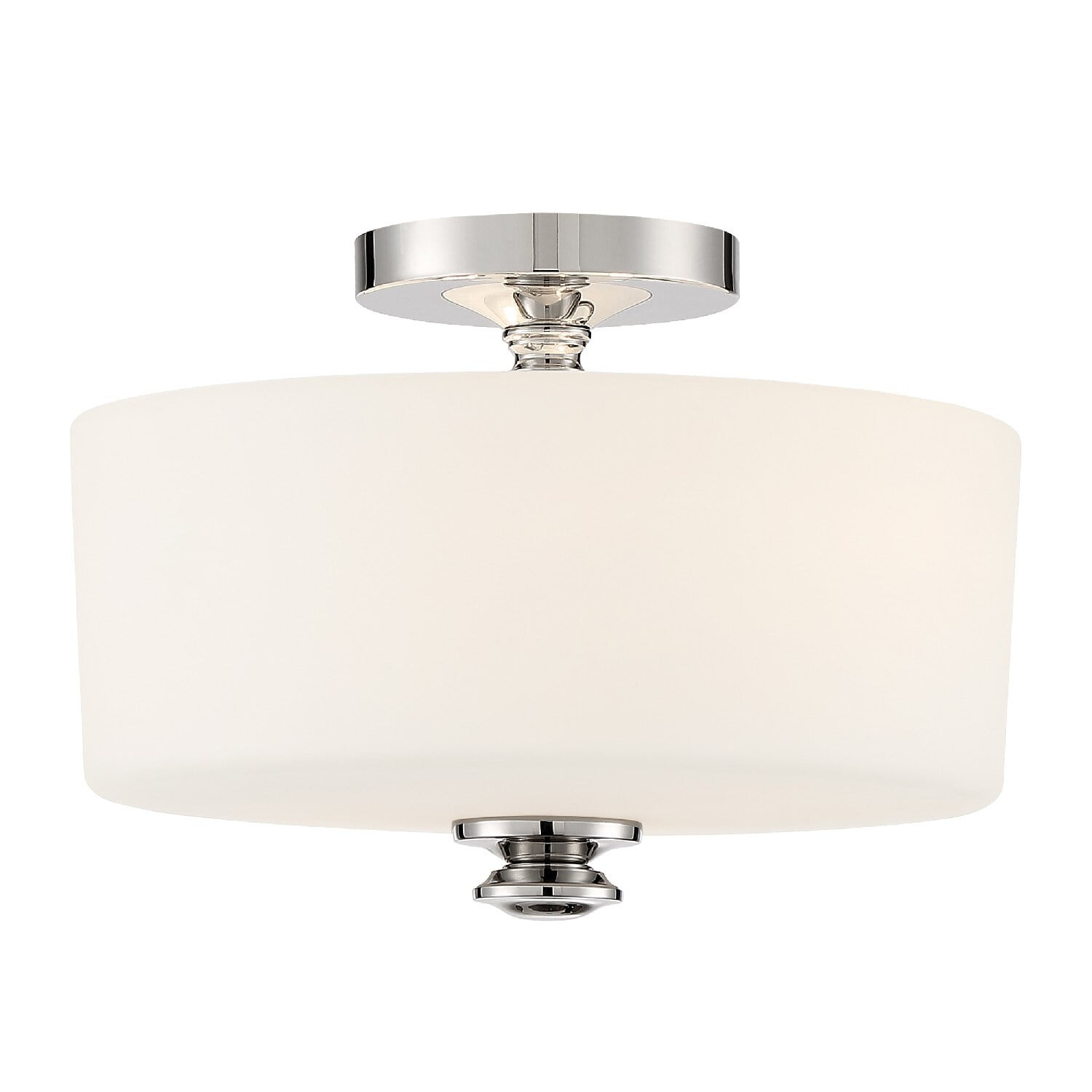 Travis Polished Nickel 2-Light Indoor/Outdoor LED Semi-Flush Mount