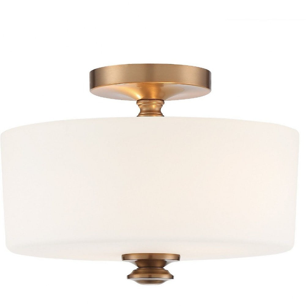 Vibrant Gold Glass Drum LED Indoor/Outdoor Ceiling Light
