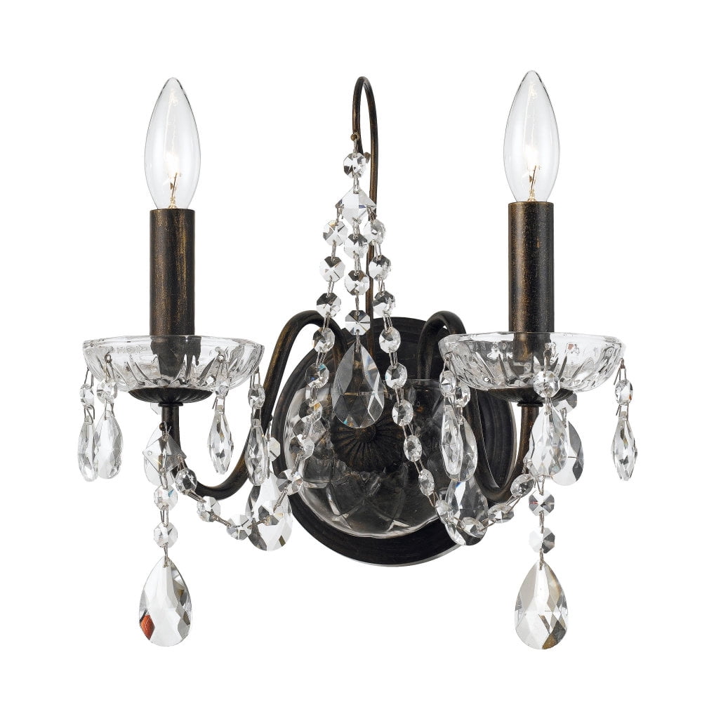 Butler 2 Light Spectra Crystal English Bronze Sconce - Walmart.com