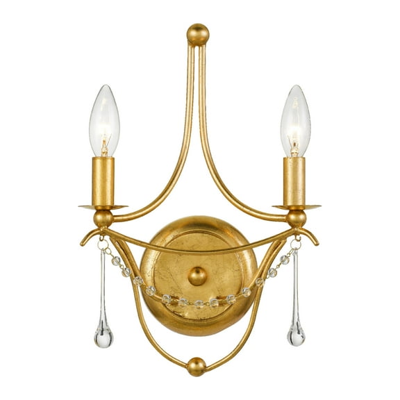 422-GA Crystorama Lighting Metro - Two Light Wall Sconce-Antique Gold Finish