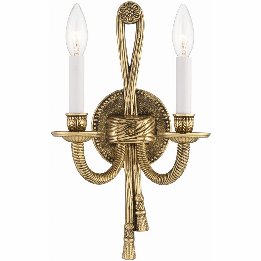Olde Brass Dimmable 2-Light Cast Brass Wall Sconce