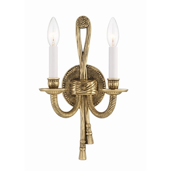 650-OB Crystorama Lighting Arlington - Two Light Wall Sconce in Classic Style - 8 Inches Wide by 15 Inches High-Olde Brass Finish