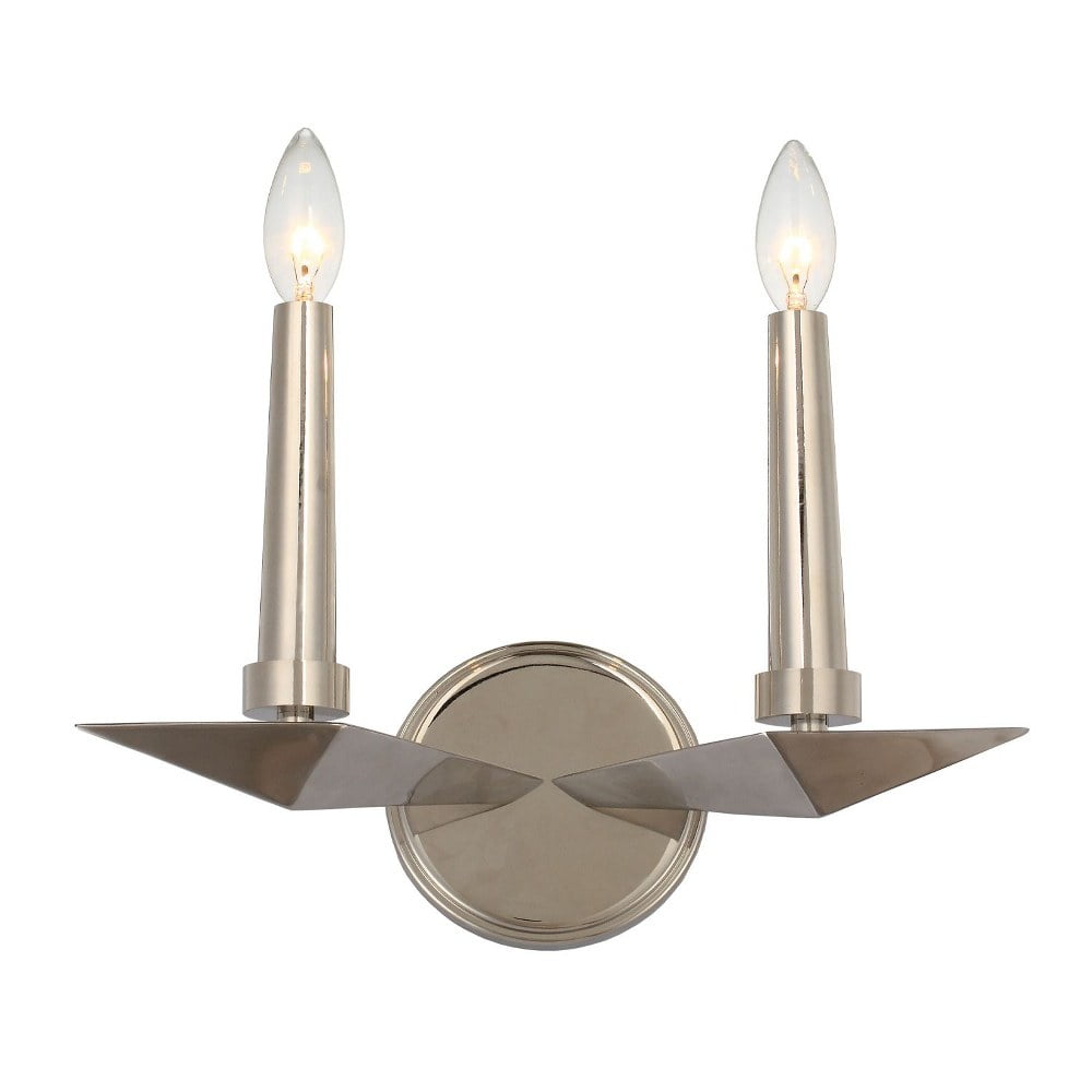 Palmer Sleek Polished Nickel 2-Light Wall Sconce