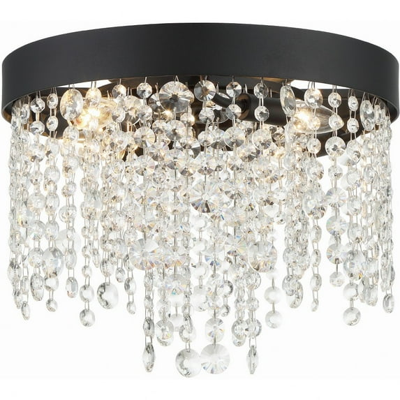 Crystorama Lighting Winham 4 Light Black Forged Ceiling Mount - 16"W x 13"H