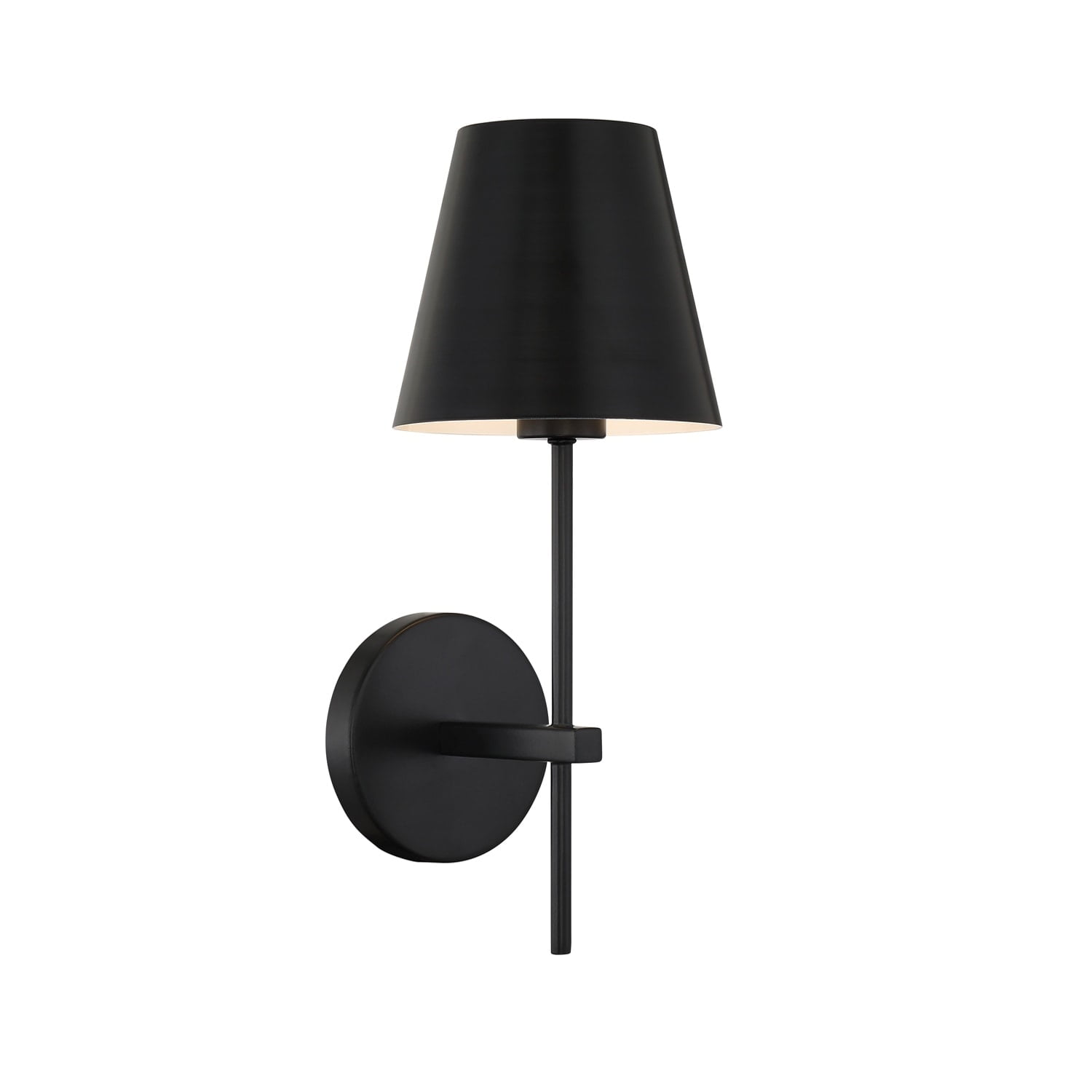 Xavier Matte Black Steel Cylinder Dimmable Wall Sconce