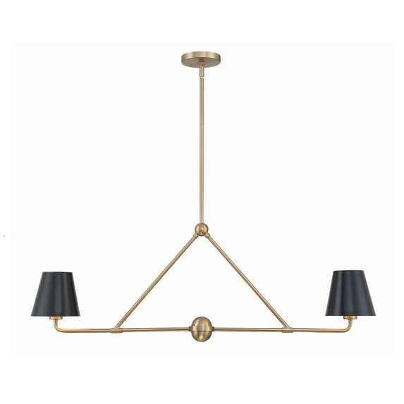 XAV-B9302-VG Crystorama Lighting Xavier - 2 Light Chandelier In Modern Style-15 Inches Tall and 42 Inches Wide-Vibrant Gold Finish