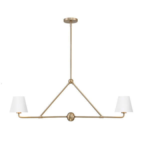 XAV-B9302-VG-WH Crystorama Lighting Xavier - 2 Light Chandelier In Modern Style-15 Inches Tall and 42 Inches Wide-Vibrant Gold/White Finish