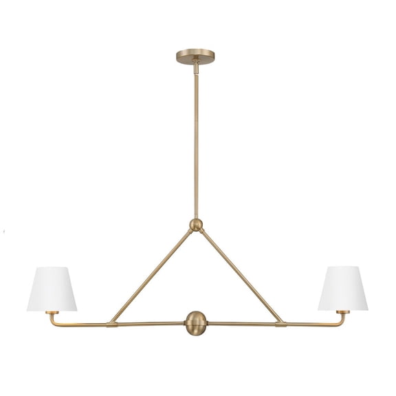 XAV-B9302-VG-WH Crystorama Lighting Xavier - 2 Light Chandelier In Modern Style-15 Inches Tall and 42 Inches Wide-Vibrant Gold/White Finish