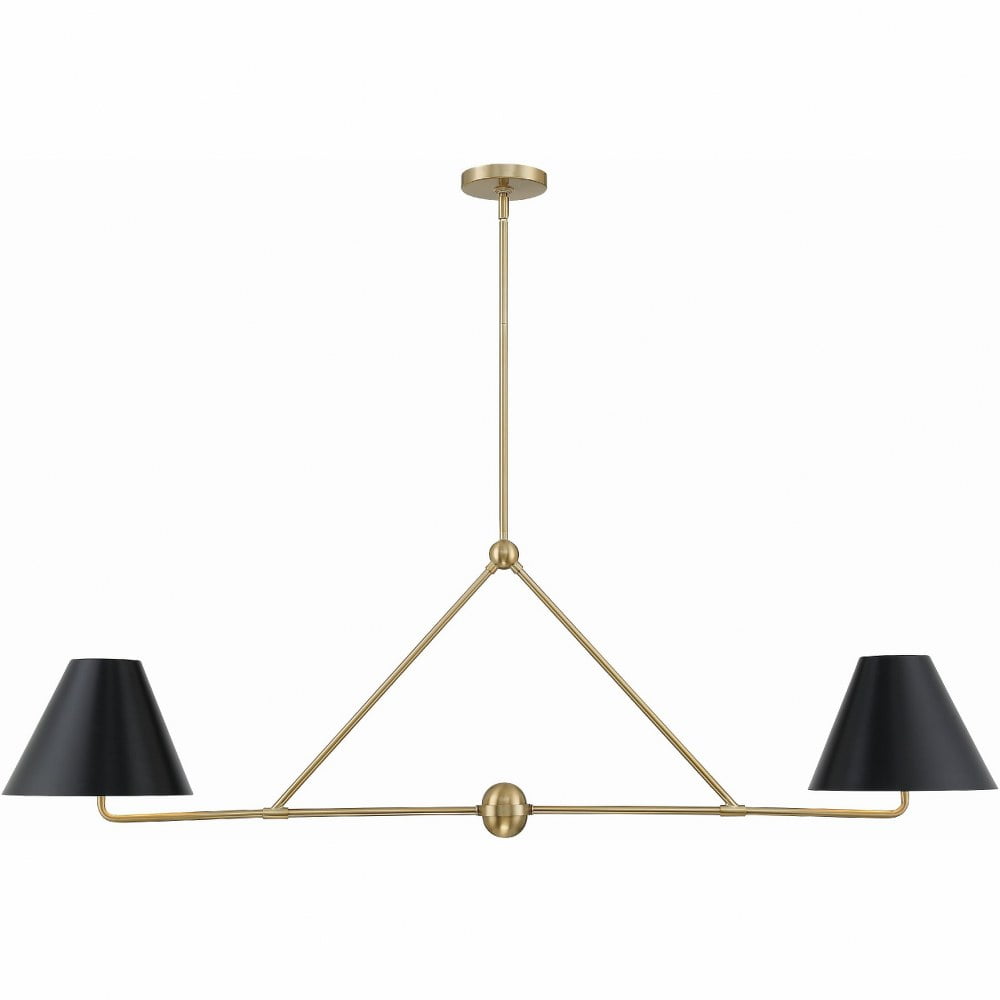 Vibrant Gold and Black Steel 4-Light Chandelier