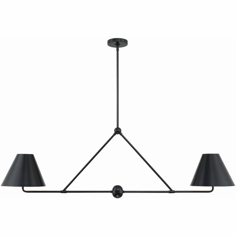 Matte Black Crystal Elegance 4-Light Chandelier with Two-Toned Shade