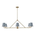 thumbnail image 1 of XAV-B9306-VG-BL Crystorama Lighting Xavier - 6 Light Chandelier In Modern Style-14.75 Inches Tall and 46 Inches Wide-Vibrant Gold/Blue Finish, 1 of 8