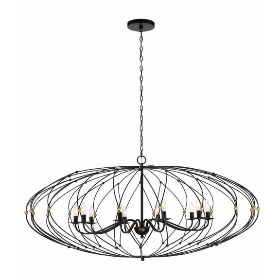 10 Light Chandelier-25 Inches Tall And 58 Inches Wide     -Traditional Installation Crystorama Lighting Zuc-A9039-Eb-Ga