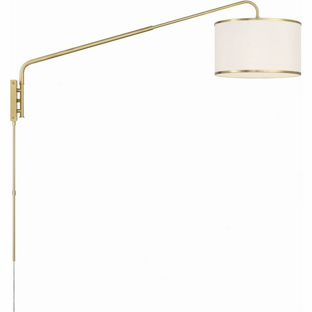 Crystorama Mallory 1 Light Soft Brass Task Sconce - 15"W x 22"H x 50.5"D