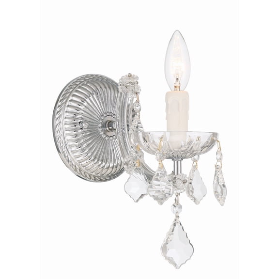 Crystorama Maria Theresa 1 Light Clear Crystal Chrome Sconce - 5'' W x 11.5'' H x 8'' D