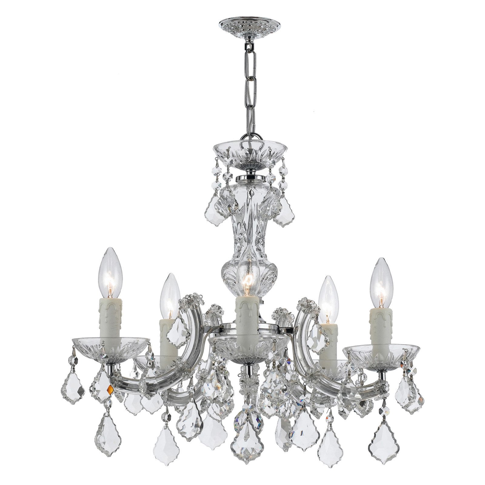 Polished Chrome Crystal 5-Light Mini Chandelier